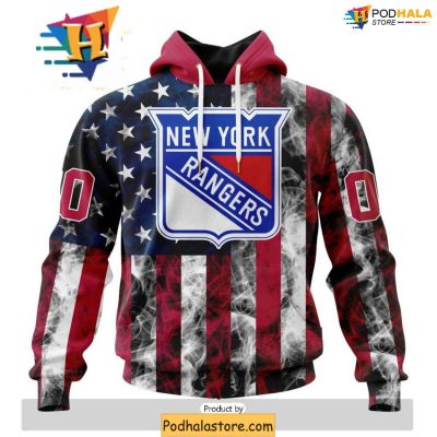 Personalized New York Rangers Hoodie 3D, American Flag Design for Independence Day