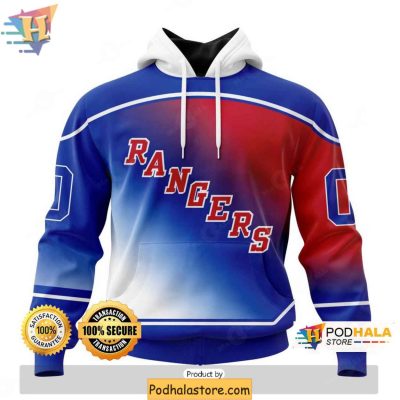 Personalized New York Rangers Hoodie 3D Gradient Style Sweatshirt