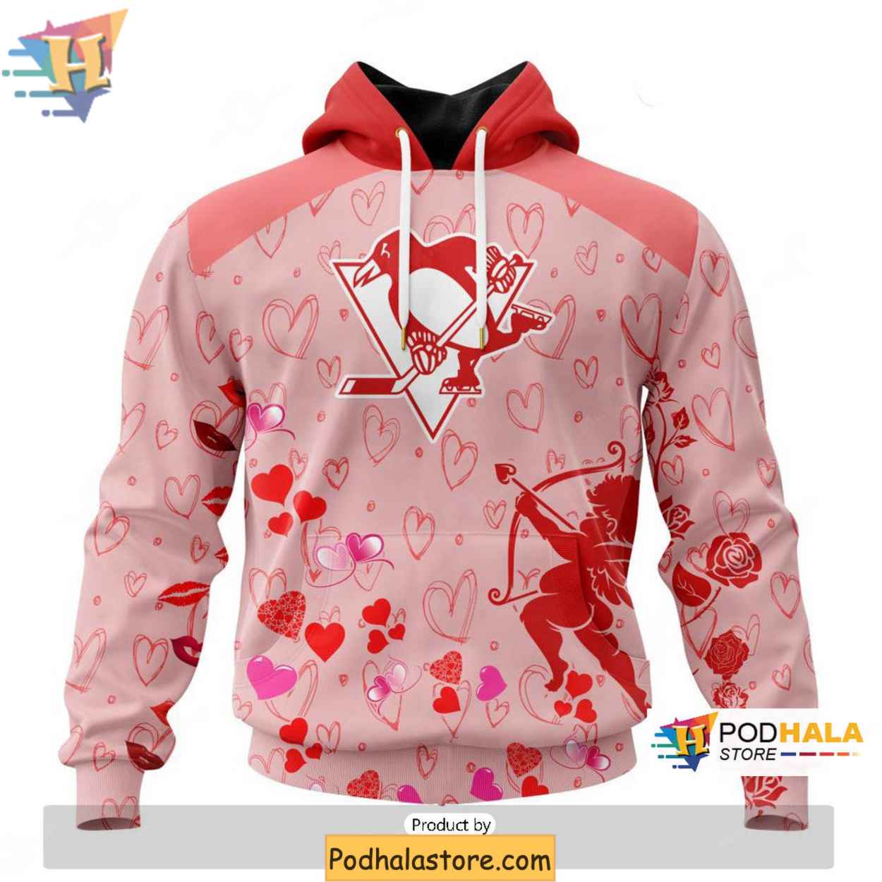 Personalized Pittsburgh Penguins 3D Hoodie for Valentines Day Gift Personalized Pittsburgh Penguins 3D Hoodie for Valentines Day Gift