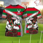 Personalized South Sydney Rabbitohs 3D T-Shirt Hoodie Zipper Hoodie for men and women Gift For Nrl Fan
