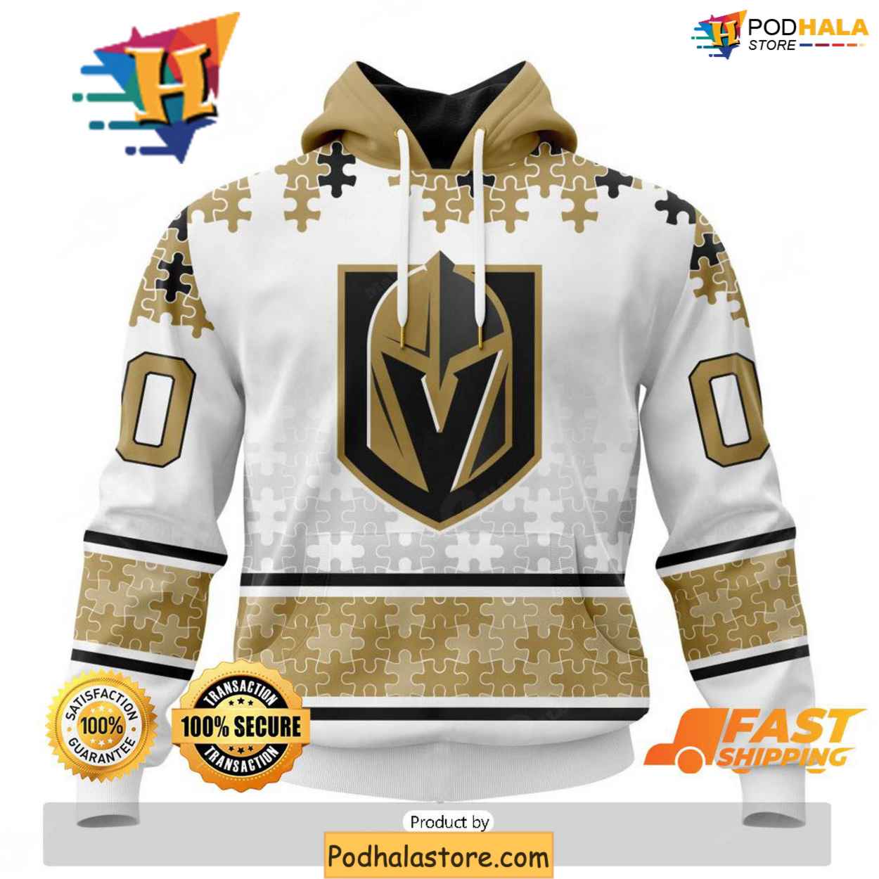 Personalized Vegas Golden Knights 3D Hoodie Supporting Autism Awareness Personalized Vegas Golden Knights 3D Hoodie Supporting Autism Awareness