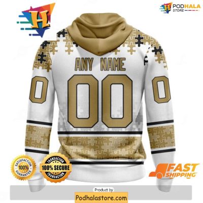 Personalized Vegas Golden Knights 3D Hoodie Supporting Autism Awareness