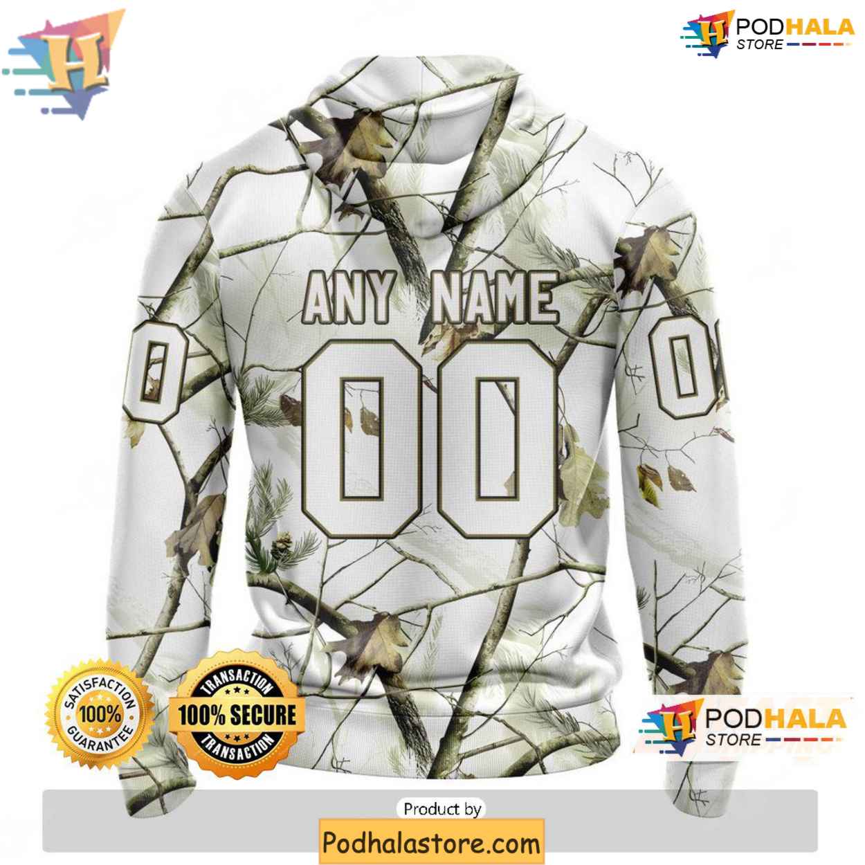 Personalized Vegas Golden Knights 3D Hoodie White Winter Camo Design Style Personalized Vegas Golden Knights 3D Hoodie White Winter Camo Design Style