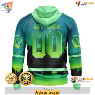 Personalized Vegas Golden Knights 3D Hoodie With Northern Lights Design