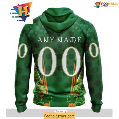 Personalized Vegas Golden Knights 3D Hoodie for St Patrick Day with Clover Theme