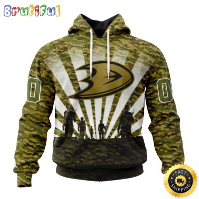 Personalized NHL Anaheim Ducks All Over Print 3D Hoodie Military Camo Kits For Veterans Day And Rememberance Day