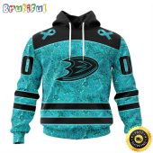 Personalized NHL Anaheim Ducks All Over Print 3D Hoodie Special Design Fight Ovarian Cancer Gift For Football Fans