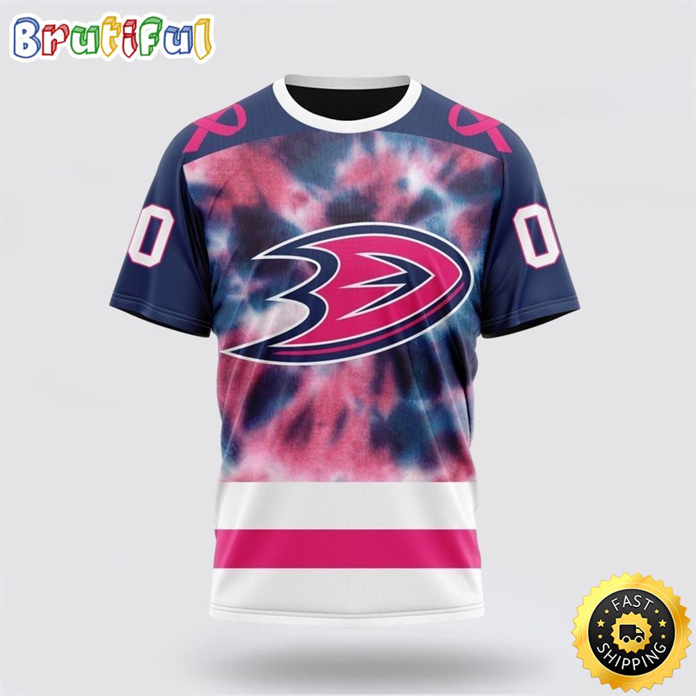 Personalized NHL Anaheim Ducks All Over Print 3D T Shirt Special Pink October Fight Breast Cancer Gift For Man And Women