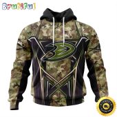 Personalized NHL Anaheim Ducks Hoodie Special Camo Color Design All Over Print 3D Unisex Hoodie