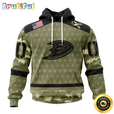 Personalized NHL Anaheim Ducks Hoodie Special Camo Military Appreciation All Over Print 3D Hoodie Unisex Hoodie