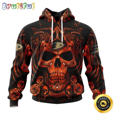 Personalized NHL Anaheim Ducks Hoodie Special Design With Skull Art All Over Print 3D Hoodie Unisex Tshirt Hoodie