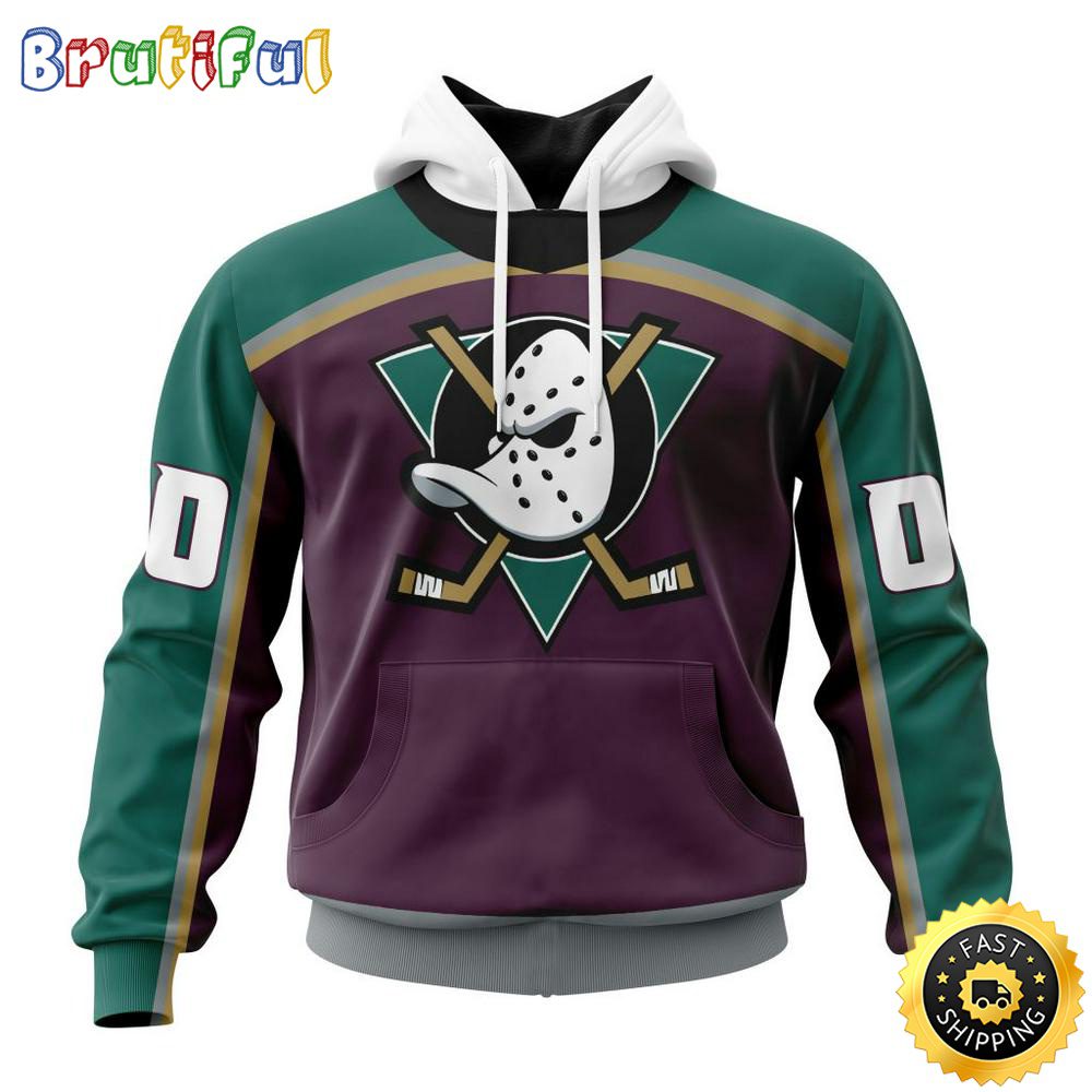 Personalized NHL Anaheim Ducks Hoodie Specialized Unisex Kits With Retro Concepts All Over Print Hoodie