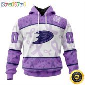 Personalized NHL Anaheim Ducks Special Lavender Hockey Fights Cancer All Over Print 3D Hoodie Unisex Hoodie Tshirt Sweatshirt