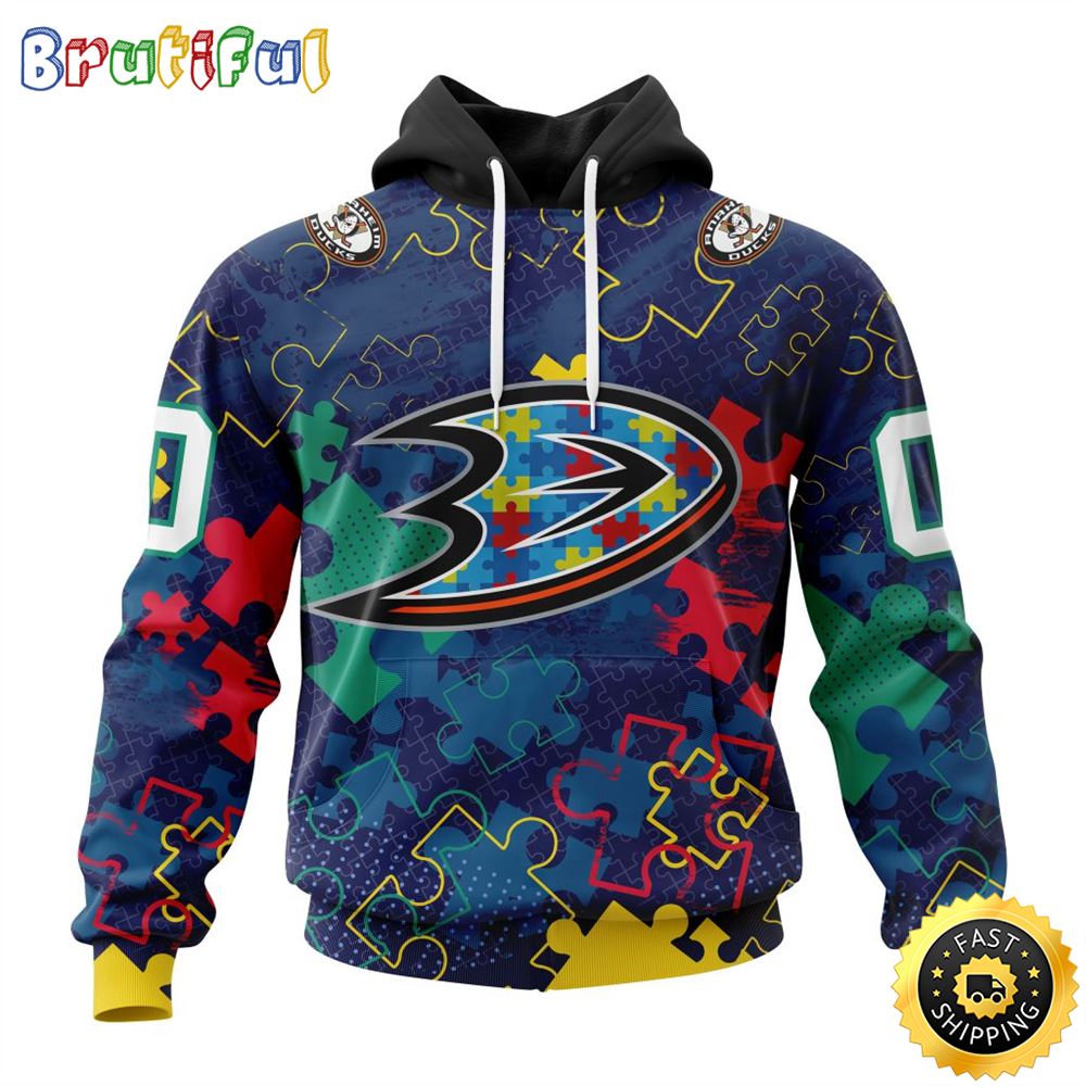 Personalized NHL Anaheim Ducks Specialized Fearless Against Autism All Over Print 3D Hoodie Unisex Hoodie Personalized NHL Anaheim Ducks Specialized Fearless Against Autism All Over Print 3D Hoodie Unisex Hoodie