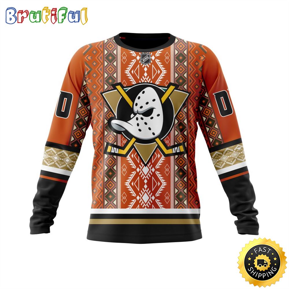 Personalized NHL Anaheim Ducks Sweatshirt Specialized Native Concepts All Over Print Sweatshirt Unisex
