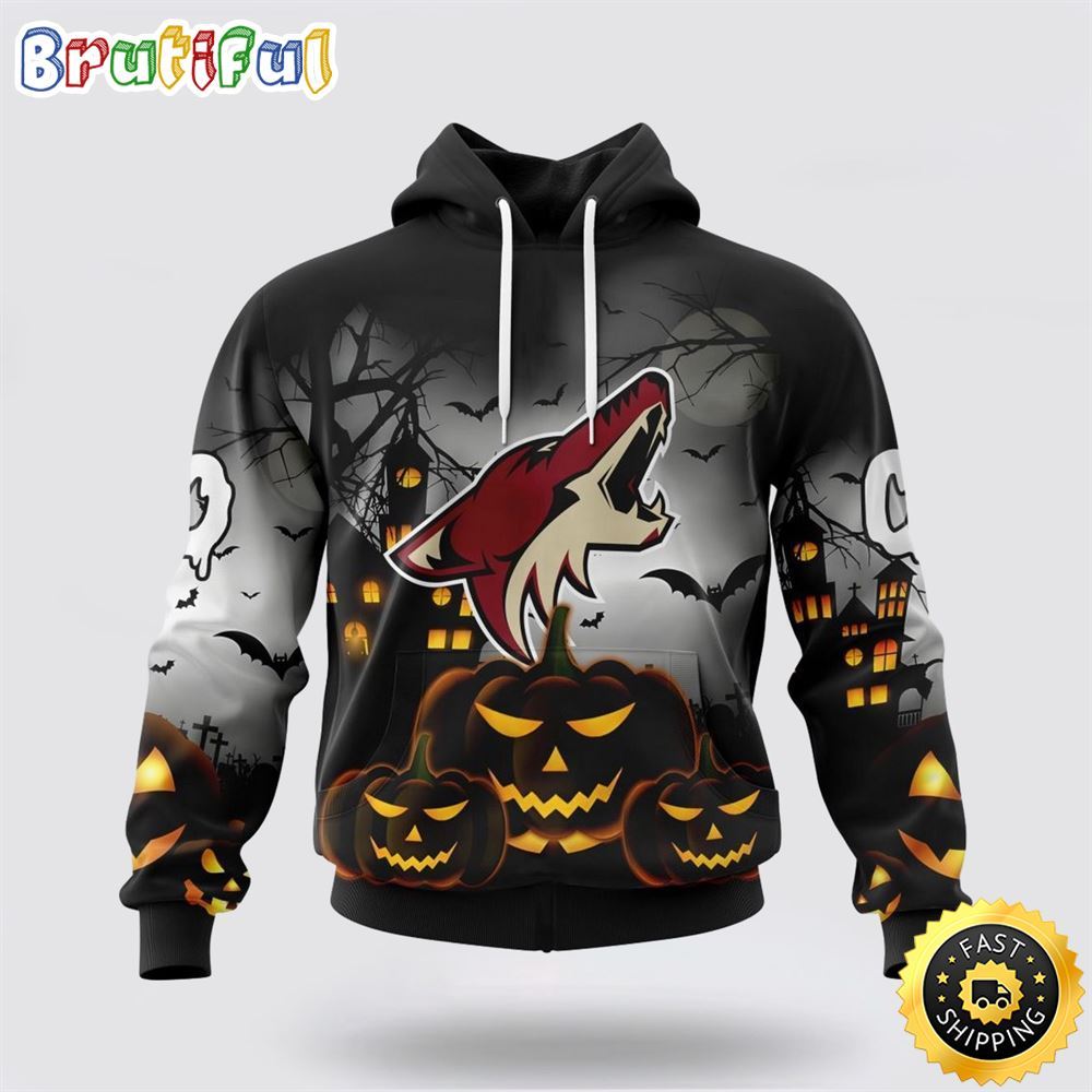 Personalized NHL Arizona Coyotes All Over Print 3D Hoodie Special Design Pumpkins For Halloween Personalized NHL Arizona Coyotes All Over Print 3D Hoodie Special Design Pumpkins For Halloween