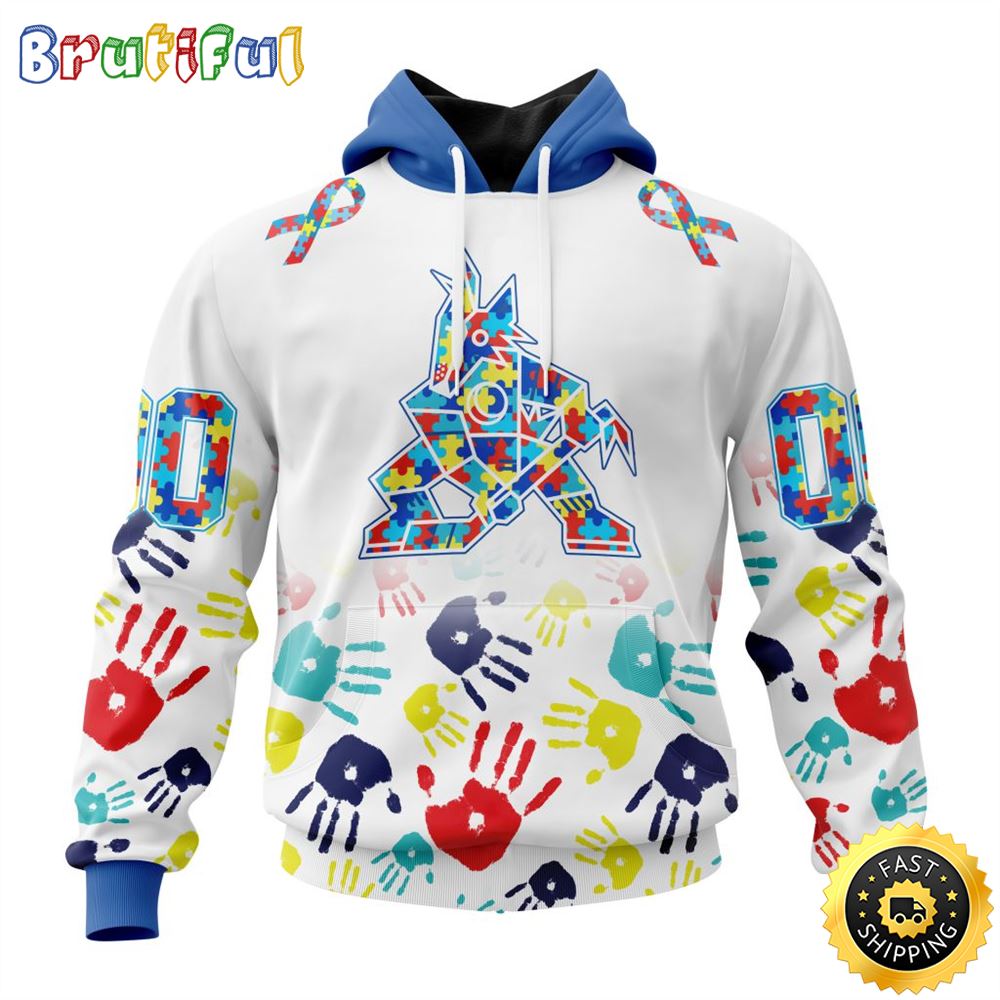 Personalized NHL Arizona Coyotes Autism Awareness Hands Design All Over Print 3D Hoodie Unisex Hoodie Personalized NHL Arizona Coyotes Autism Awareness Hands Design All Over Print 3D Hoodie Unisex Hoodie