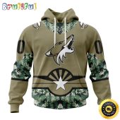 Personalized NHL Arizona Coyotes Hoodie Military Camo With City Or State Flag 3D Hoodie Unisex Tshirt Hoodie