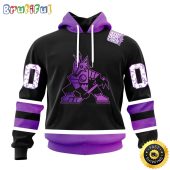 Personalized NHL Arizona Coyotes Hoodie Special Black Hockey Fights Cancer All Over Print 3D Hoodie Unisex Hoodie