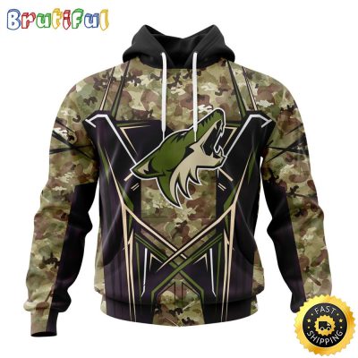 Personalized NHL Arizona Coyotes Hoodie Special Camo Color Design All Over Print 3D Unisex Hoodie