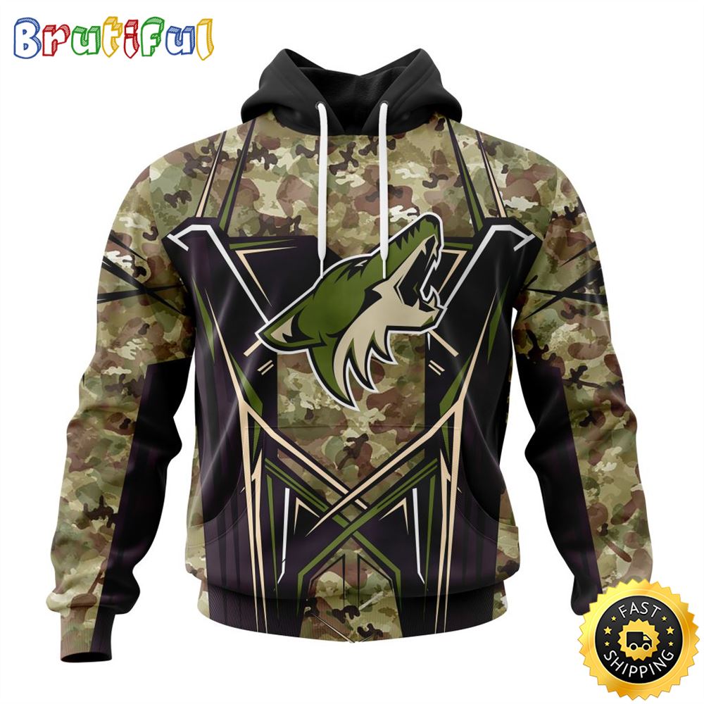 Personalized NHL Arizona Coyotes Hoodie Special Camo Color Design All Over Print 3D Unisex Hoodie