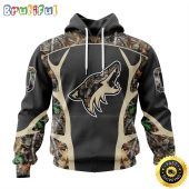 Personalized NHL Arizona Coyotes Hoodie Special Camo Hunting Design All Over Print 3D Unisex Hoodie