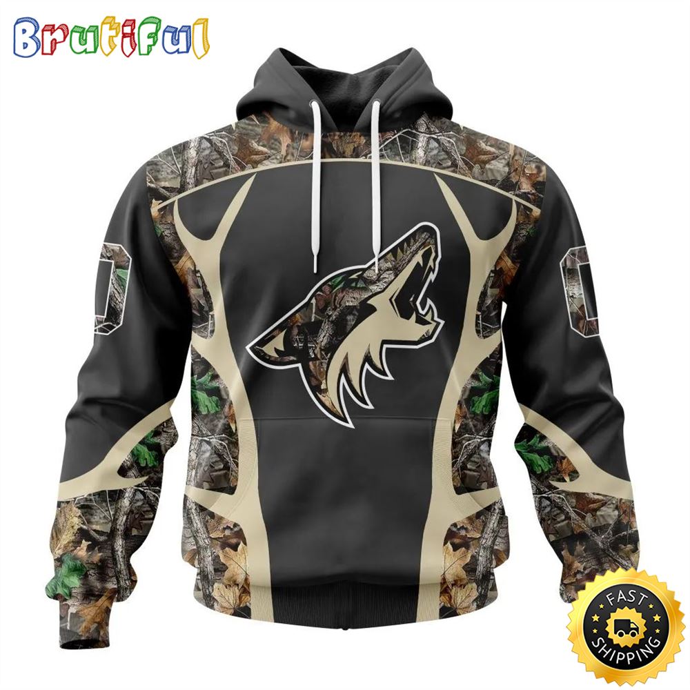 Personalized NHL Arizona Coyotes Hoodie Special Camo Hunting Design All Over Print 3D Unisex Hoodie