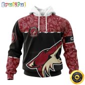 Personalized NHL Arizona Coyotes Hoodie Specialized Hockey With Paisley All Over Print Hoodie Unisex Tshirt Hoodie