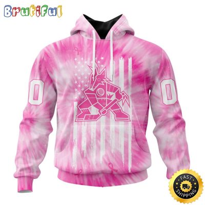 Personalized NHL Arizona Coyotes Special Pink Tie-Dye All Over Print 3D Hoodie Unisex Hoodie Tshirt Sweatshirt