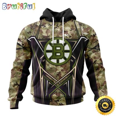 Personalized NHL Boston Bruins Hoodie Special Camo Color Design All Over Print 3D Unisex Hoodie