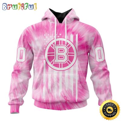 Personalized NHL Boston Bruins Special Pink Tie-Dye All Over Print 3D Hoodie Unisex Hoodie Tshirt Sweatshirt