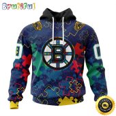 Personalized NHL Boston Bruins Specialized Fearless Against Autism All Over Print 3D Hoodie Unisex Hoodie