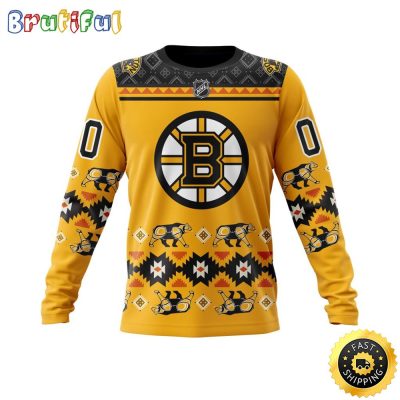 Personalized NHL Boston Bruins Sweatshirt Specialized Native Concepts All Over Print Sweatshirt Unisex