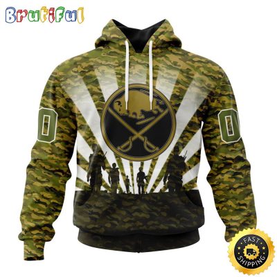 Personalized NHL Buffalo Sabres All Over Print 3D Hoodie Military Camo Kits For Veterans Day And Rememberance Day
