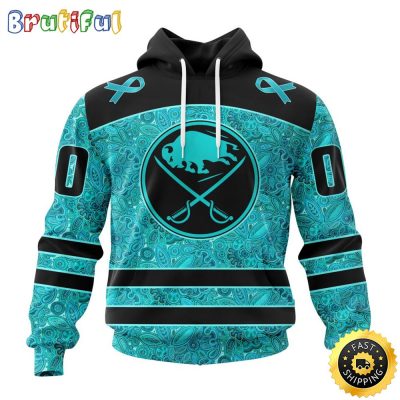 Personalized NHL Buffalo Sabres All Over Print 3D Hoodie Special Design Fight Ovarian Cancer Gift For Football Fans
