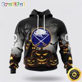 Personalized NHL Buffalo Sabres All Over Print 3D Hoodie Special Design Pumpkins For Halloween