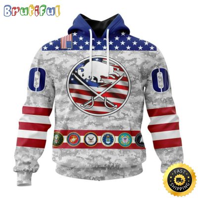 Personalized NHL Buffalo Sabres Hoodie Armed Forces Appreciation All Over Print 3D Hoodie Unisex Tshirt Hoodie