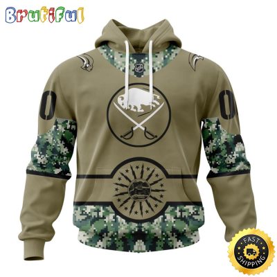Personalized NHL Buffalo Sabres Hoodie Military Camo With City Or State Flag 3D Hoodie Unisex Tshirt Hoodie