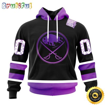 Personalized NHL Buffalo Sabres Hoodie Special Black Hockey Fights Cancer All Over Print 3D Hoodie Unisex Hoodie