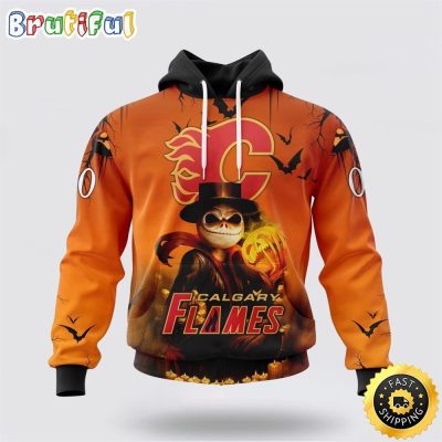 Personalized NHL Calgary Flames All Over Print 3D Hoodie Special Halloween Concepts Celebrate Halloween
