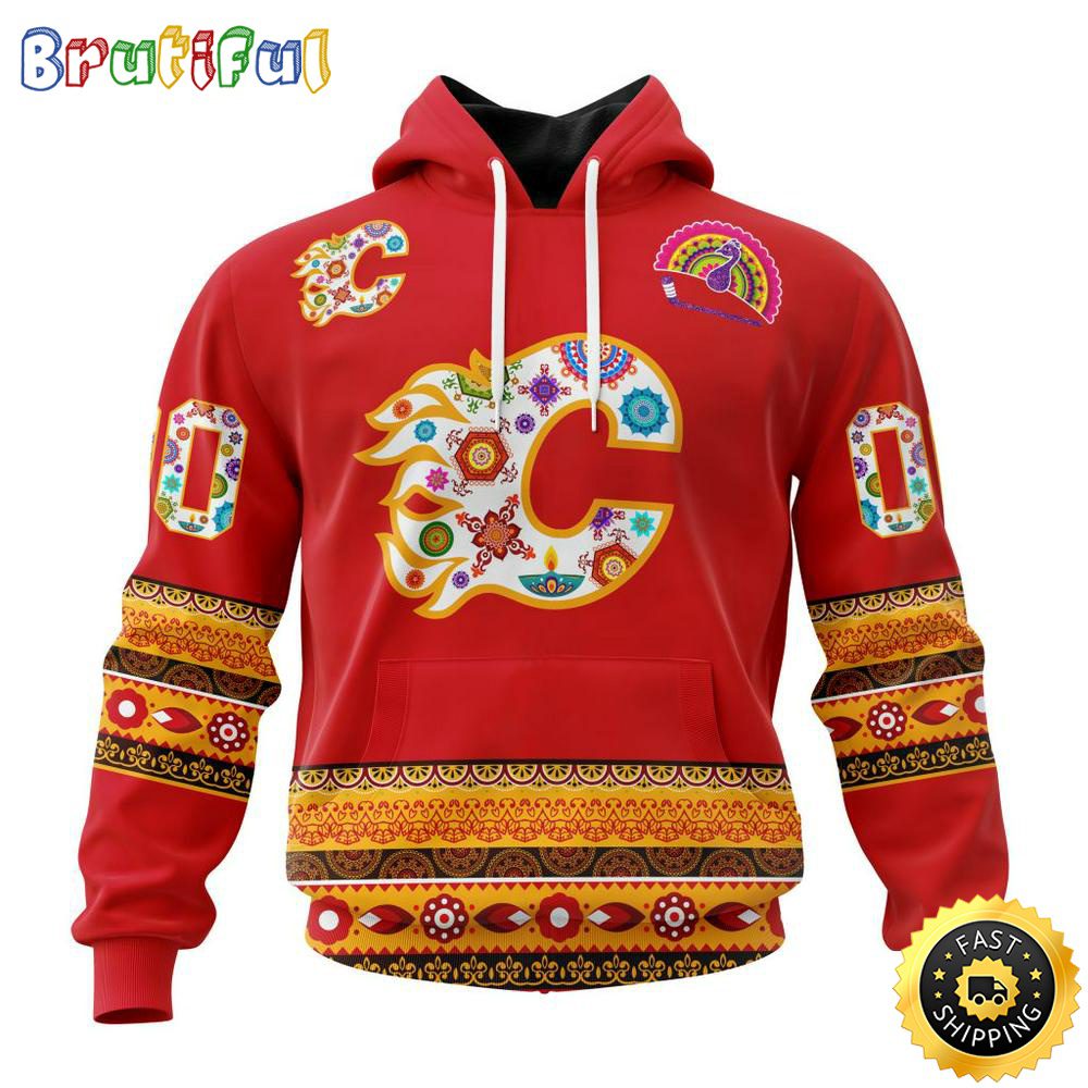 Personalized NHL Calgary Flames Hoodie Jersey Hockey For All Diwali Festival All Over Print 3D Hoodie Unisex Hoodie Tshirt