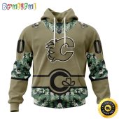 Personalized NHL Calgary Flames Hoodie Military Camo With City Or State Flag 3D Hoodie Unisex Tshirt Hoodie