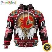 Personalized NHL Calgary Flames Hoodie Special Native Costume Design 3D Hoodie Unisex Tshirt Hoodie