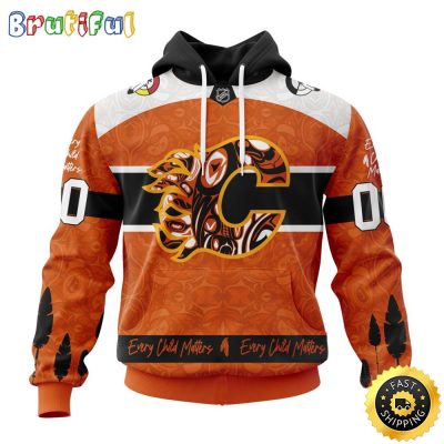 Personalized NHL Calgary Flames Hoodie Specialized Design Support Child Lives Matter All Over Print 3D Hoodie Unisex