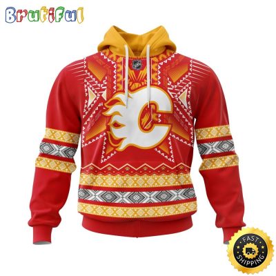 Personalized NHL Calgary Flames Hoodie Specialized Native Concepts All Over Print 3D Hoodie Unisex