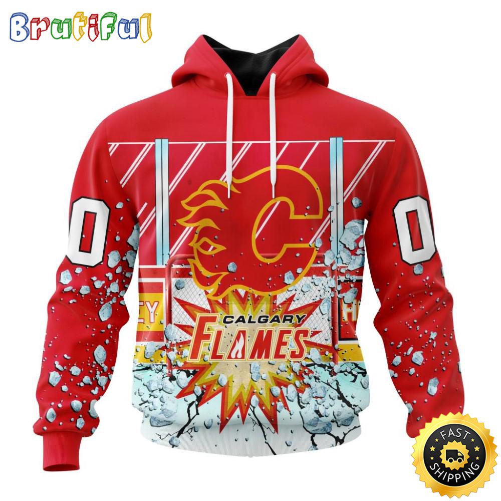Personalized NHL Calgary Flames Hoodie With Ice Hockey Arena 3D Hoodie Unisex Tshirt Hoodie Personalized NHL Calgary Flames Hoodie With Ice Hockey Arena 3D Hoodie Unisex Tshirt Hoodie