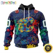 Personalized NHL Calgary Flames Specialized Fearless Against Autism All Over Print 3D Hoodie Unisex Hoodie