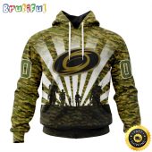 Personalized NHL Carolina Hurricanes All Over Print 3D Hoodie Military Camo Kits For Veterans Day And Rememberance Day