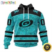 Personalized NHL Carolina Hurricanes All Over Print 3D Hoodie Special Design Fight Ovarian Cancer Gift For Football Fans