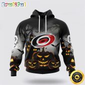 Personalized NHL Carolina Hurricanes All Over Print 3D Hoodie Special Design Pumpkins For Halloween